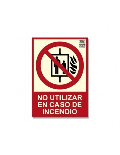 Señal "No utilizar en caso de incendio" Clase B