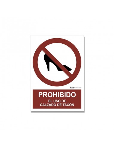 Señal "Prohibido el uso de calzado de tacón"