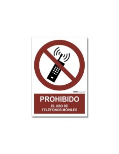 Señal "Prohibido el uso de teléfonos móviles"