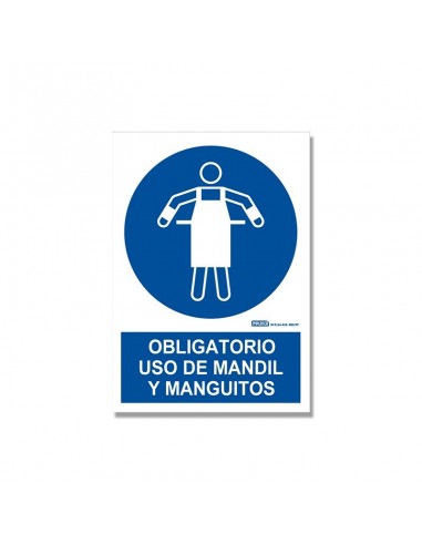 Señal "Obligatorio uso de mandil y manguitos"