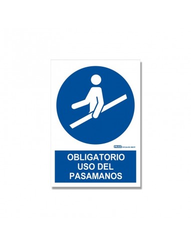 Señal "Obligatorio uso del pasamanos"