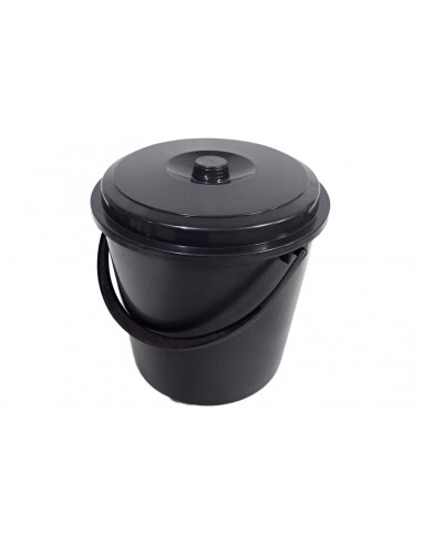 Cubo basura negro con tapa 16L|Resopal
