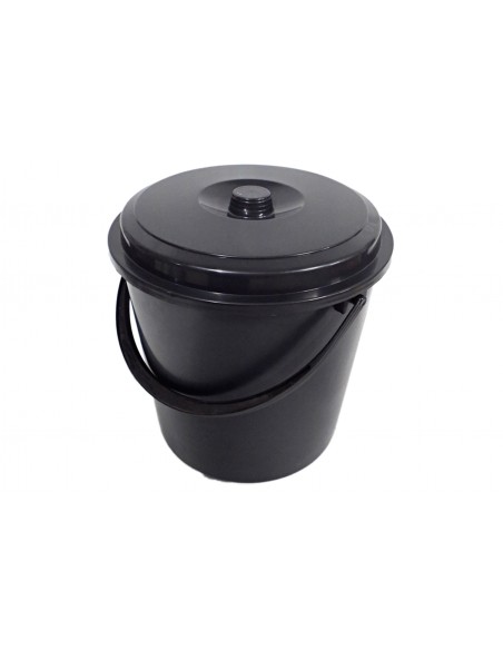 Cubo basura negro con tapa 16L|Resopal