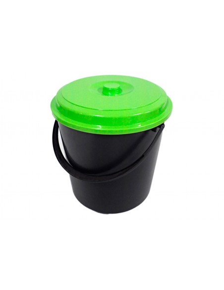 Cubo basura negro con tapa 16L|Resopal