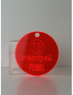 Metacrilato colada rojo flúor en formato pieza